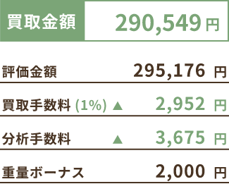 買取金額 290,549円